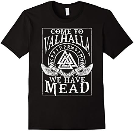 Men's Viking Come to Valhalla We Have Mead Norse Mythology T Shirt XL Black