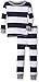 Burt's Bees Baby Baby Boys' PJ Set, Tee and Pant 2-Piece Pajamas, 100% Organic Cotton, Midnight Rugby Stripe, 18 Months