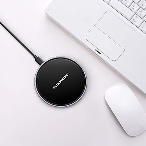 Wireless Charger Fast Charger,FLOUREON Qi-Certified Ultra-Slim Fast Charge Wireless Charger Pad 10W 7.5W 5W Output Compatible with iPhone Xs MAX/XR/XS/X/8/8 Plus Samsung Galaxy Note 9/S9/S8 etc -Black