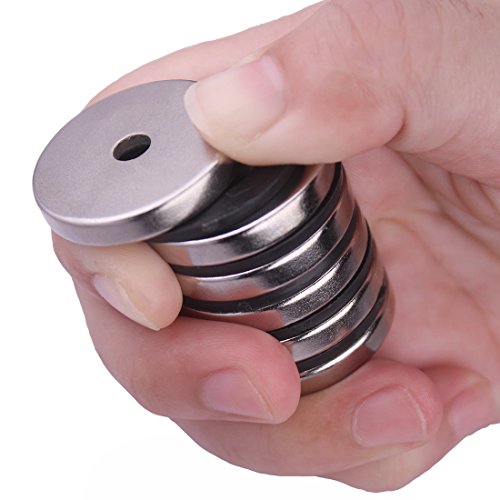 KYGNE 10 Pack Neodymium Disc Countersunk Hole Magnets, Strong, Permanent, Rare Earth Magnet with 10PACK Screws for Crafts