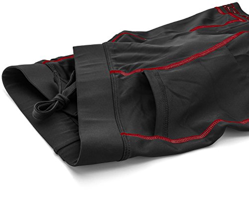 SLS3 Triathlon Men`s Tri Shorts | 2 Pockets | Black | FX 10 inches - Swim-Bike-Run (Black/Red, XL)