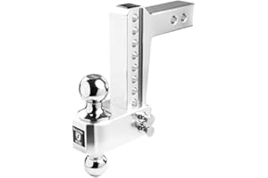 BulletProof Hitches - 2.0" Aluminum Trailer Hitch (14,000 lb. Rating) - Adjustable Hitch with 6" Drop/Rise and 2" & 2-5/16" Dual Ball - Corrosion-Resistant Tow Hitch