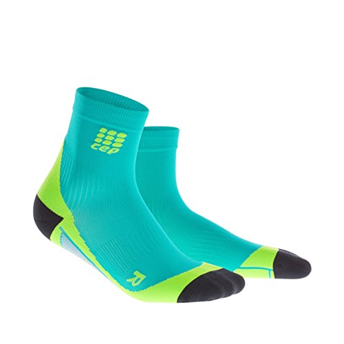CEP WP5BM02 Short Socks, Lagoon/Lime, Size III