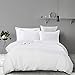Vaulia Lightweight Microfiber Duvet Cover Set, Classic White Color - Queen Size