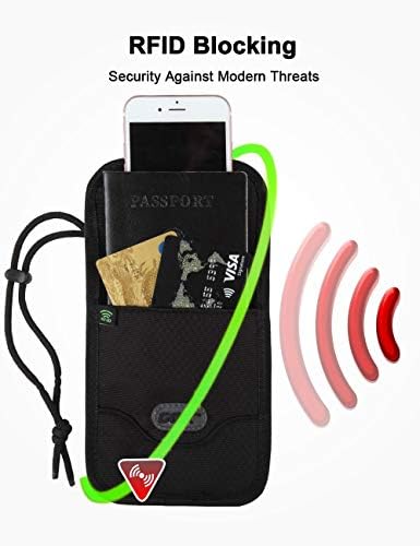 GOX Cell Phone Bag, Travel Neck Wallet With RFID Blocking, Travel Document Holder 5 GOX Cell Phone Bag, Travel Neck Wallet With RFID Blocking, Travel Document Holder