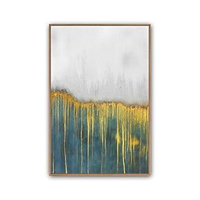 Framed Canvas Wall Art Abstract Color Block Canvas Prints Home Artwork Decoration for Living Room,Bedroom - 16x24 inches