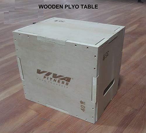 Viva Fitness Jumping Trainer Wooden Plyo Box Non Slip Strength Crosfit Gym Box (L-20"X 24"X 30")
