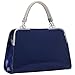 MG Collection Matana Faux Patent Leather Doctor Tote Purse, Navy Blue, One Size