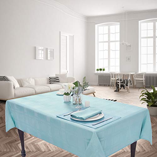 JUCFHY Soild Plaid Jacquard Table Cloth Elegance Wrinkle Resistant Contemporary Woven Decorative
