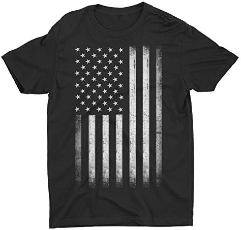 Calhoun Men's USA American Flag T-Shirt (Distressed, Small
