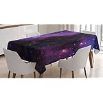 Ambesonne-Space-Tablecloth-Nebula-Dark-Galaxy-with-Luminous-Stars-and-Cosmic-Rays-Astronomy-Explore-Theme-Rectangular-Table-Cover-for-Dining-Room-Kitchen-Decor-60-X-90-Purple-Blue