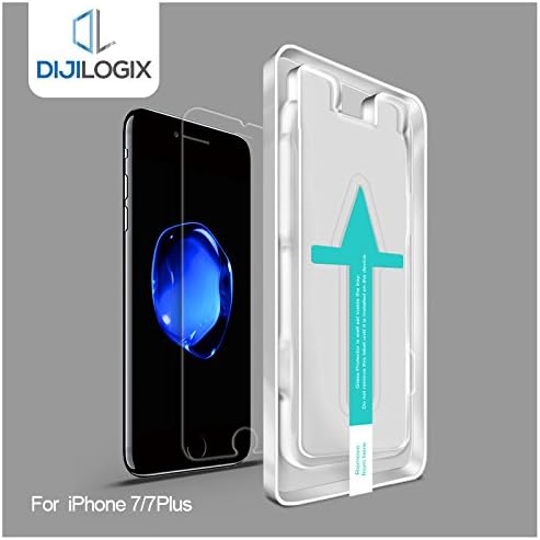 DIJILOGIX iPhone 7 Plus Screen Protector Tempered Glass. Easy to install with Smart Install Tray.