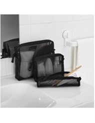 New (Set of 3) Toiletry Bags Kits for Home or Travel Unique Design in Mesh Net Construction Unisex Shaving Make up Toothbrush Cream Colon Quality