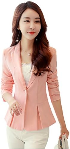 JZOEOEU Pink Fashion Casual Work Blazer Office Jacket Lightweight for Women and Juniors 2XL