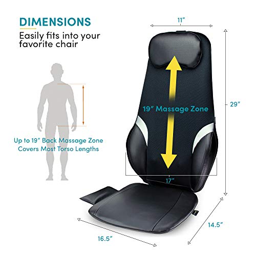 Back Massage Chair | Shiatsu, Vibration and Rolling Massage with Soothing Heat | Customizable Multi-Zone and Spot Massage with 3 Programs | Black - Thumbnail 3