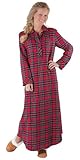 PajamaGram Women's Stewart Plaid Cotton Flannel Nightgown