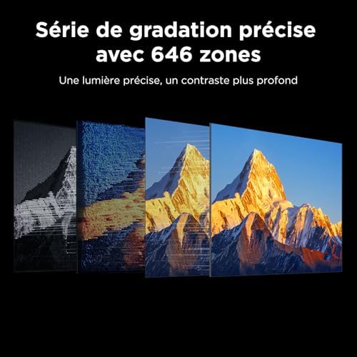 65Q7D Pro 65” SQD-Mini LED TV, 4K HDR 2000 nits, 646 Zones de Gradation, Google TV, Dolby Vision IQ & Atmos, 2.1 Onkyo, 144Hz, Apple AirPlay 2 & Alexa