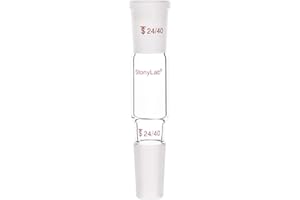 stonylab Glass Straight Connecting Adapter, 70mm from 24/40 Outer Joint to 24/40 Inner Joint for Laboratory Lab Supply, Borosilicate Glass