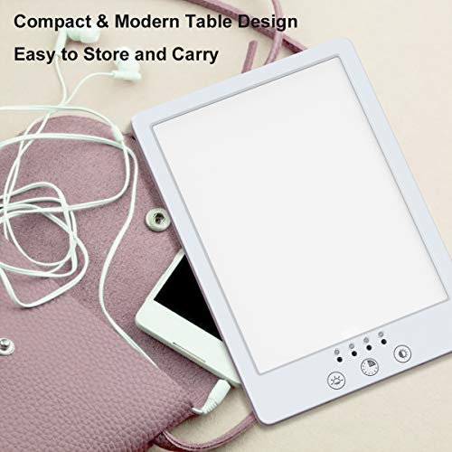 Light Therapy Lamp, AGKupel LED Bright White Therapy Light - UV Free 10000 Lux Brightness Timer Function with 3 Adjustable Brightness Levels Touch Control for Home Office Use
