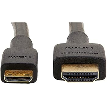AmazonBasics High-Speed Mini-HDMI to HDMI TV Adapter Cable (Supports Ethernet, 3D, and Audio Return) - 3 Feet