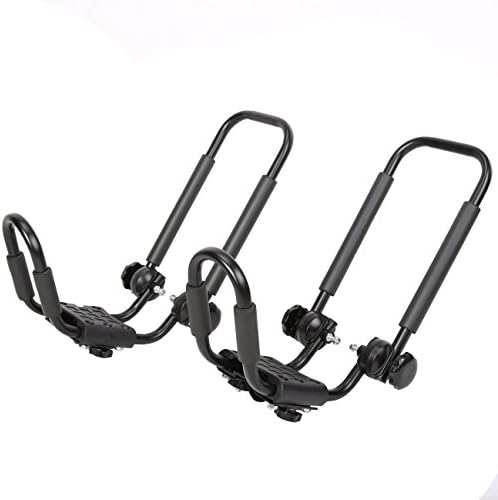 1 Pair Folding Kayak Carrier Boat Canoe Rack Snowboard J-Bar Roof Top Mounted