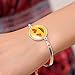 Girls Red Love Heart Eye Emoji Glass Pendant Wrist Bangle Adjustable Chain Clasp Bracelet