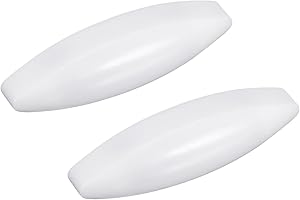 MECCANIXITY Magnetic Stirrer Mixer Stir Bar Rod 60mm(2.36") x18mm Olive Shape Coating Magnet White for Laboratory 2Pcs