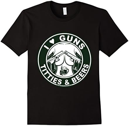 Men's I Love Guns & Titties & Beers XL Black