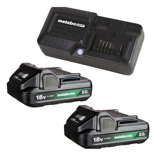 Metabo HPT 18V Lithium Ion Battery & Charger Kit, 2.0Ah Batteries with Charge I…