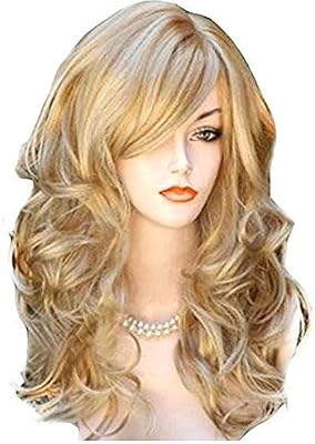 Soft And Natural Fashian Ms Big Wave Light Blonde Highlights Long