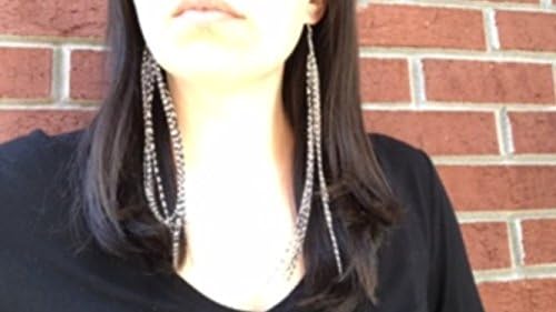 Long Feather Earrings, Real Rooster in Natural Grizzly Silver Colored Hook