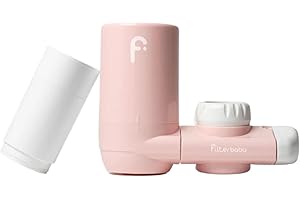 Filterbaby 1.0 Faucet - Mounted Water Filter for Skin Care - Hydrate & Brighten Skin While it Cleans - Fits Most Standard US Faucets - Three Settings (Pink)
