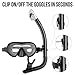 Dive Energy 2019 Adult Dry Snorkel Set with Adjustable Dual Strap - Enjoy Swimming, Snorkeling, Scuba Diving with Anti-Fog Tempered Glass Mask and No Leaks Dry Top Snorkel with Silicon Mouth Piece