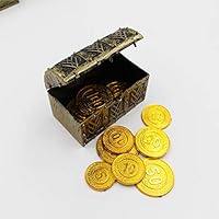 S28esong 10 Pcs Mini Treasure Box Pirate Treasure Chests,Pirate Jewelry Box,Gift Ideas for Christmas, Easter Kids Pirate Play Set Party Favors