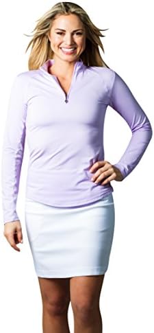 SanSoleil Women's SolTek Ice UV 50 Long Sleeve Zip Neck Mock Top