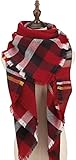 CHERRY CAT Oversized Blanket Scarf Fall Plaid Shawl