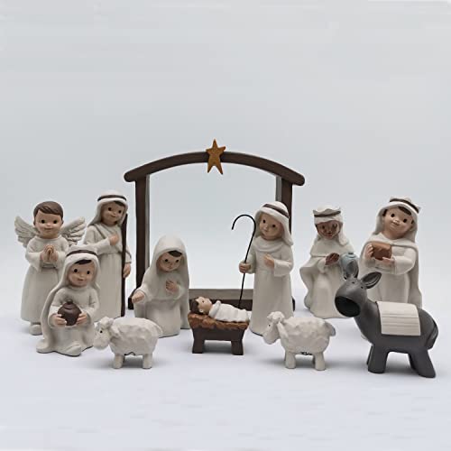 DurableDelights Nativity Family Set Hand Painted Crafts 12 Piece