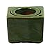 Square Self Watering Ceramic Pot with Felt Feet - Green - 4 3/8" x 3"