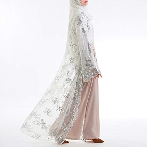 Muslim Dress Dubai Kaftan Muslim Women Lace Sequin Cardigan Maxi Dress Kimono Open Abaya Robe Kaftan Dubai