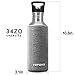 34 Oz Single Wall Uninsulated Steel Water Bottle (Not Thermoses) Stainless Steel Water Bottle Sports Bottle Survival Bottle Spout Straw Lid & Bite Vale Lid with Nylon Sleeve (Straw Top)