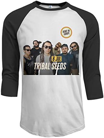 JamesWisniewski Tribal Seeds Band Men's Baseball T-Shirt Shoulder 3/4 Sleeve T-Shirt Cotton Jersey