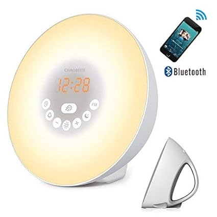 Wake Up Light Wecker Lichtwecker/Bluetooth Aufwachen Licht/Touch-Steuerung Wecktöne/Digitales FM Radiowecker/Nachtlicht Mit S