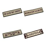 4pcs set Tactical Military Morale Velcro Patch 1piece/style Letter Embroidered Patch 1 x 3.75 inches