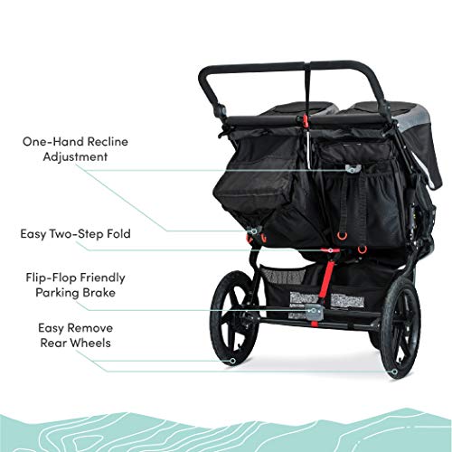 BOB Gear Revolution Flex 3.0 Duallie Double Jogging Stroller, Lunar