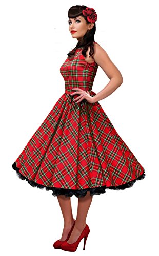 british retro tartan dress