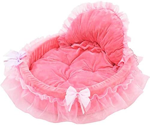 Pet Bed Large Coral Fleece Lace Heart-shaped Princess Cat Dog Free Two Love Pillow