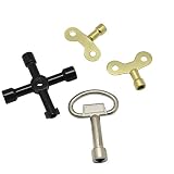 Hysagtek 4 Pcs Workshop Assortment Utility Keys Kit Plumbers Tool Key Set-Triangle Spanner Key+4-Way Service Cross Key+Water Keys for Radiators Gas Electric Meter Boxes