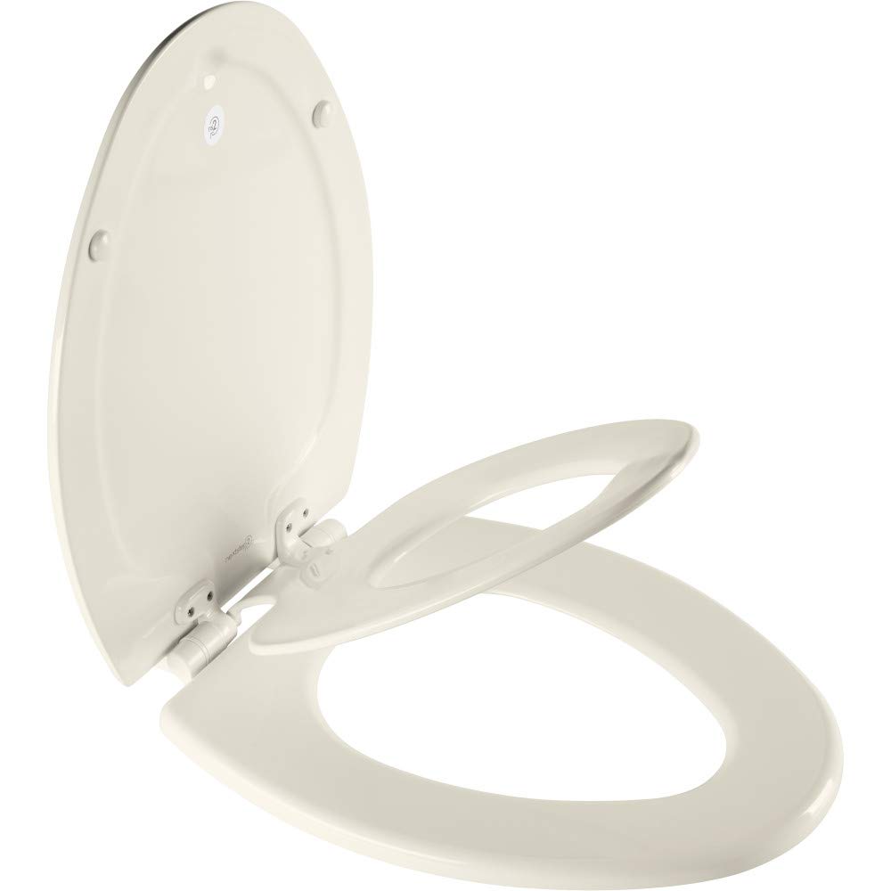 MayfairNextStep2 Toilet Seat with Built-In Toddler Potty Training Seat, Slow Close, Easy Clean, Magnetic Removable Kids Seat, ELONGATED, BiscuitGreenCircle Certified: Recycled Content