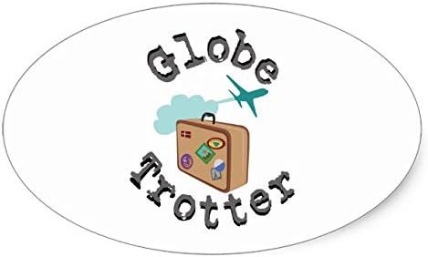 Globe Trotter Oval Sticker - Sticker Graphic - Auto, Wall, Laptop, Cell, Truck Sticker for Windows, Cars, Trucks