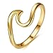 925 Sterling Silver Simple Unique Wave Rings for Girls All